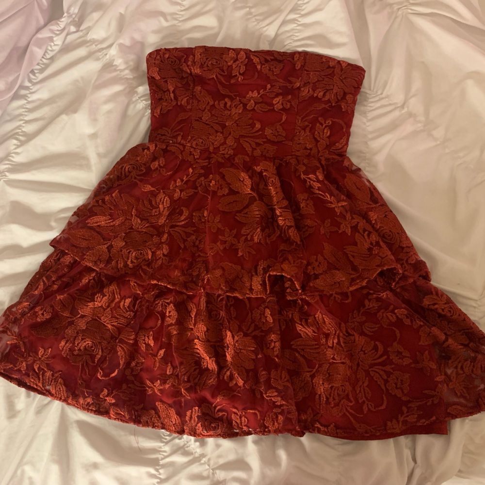 Altar’d State Strapless Red Dress